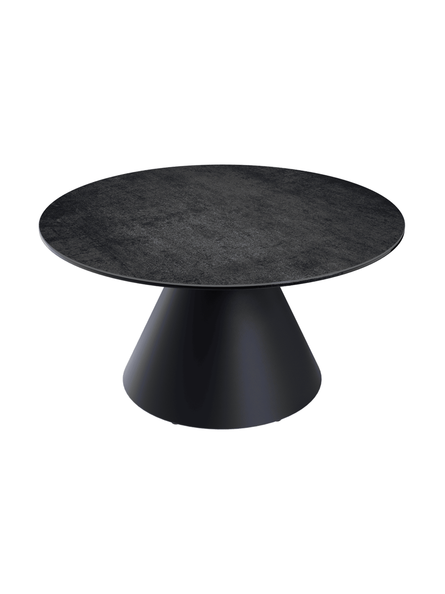 
Design Couchtisch „Faro“ Ø 70 cm - Tischplatte: Zementgrau / Füsse: Schwarz