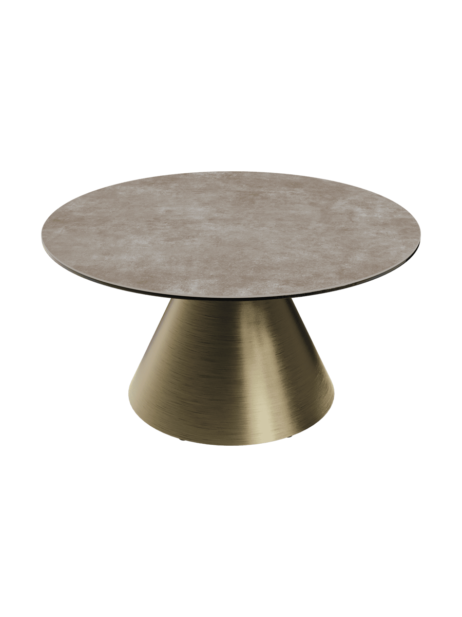 
Design Couchtisch „Faro“ Ø 70 cm - Tischplatte: Zementgrau / Füsse: Schwarz