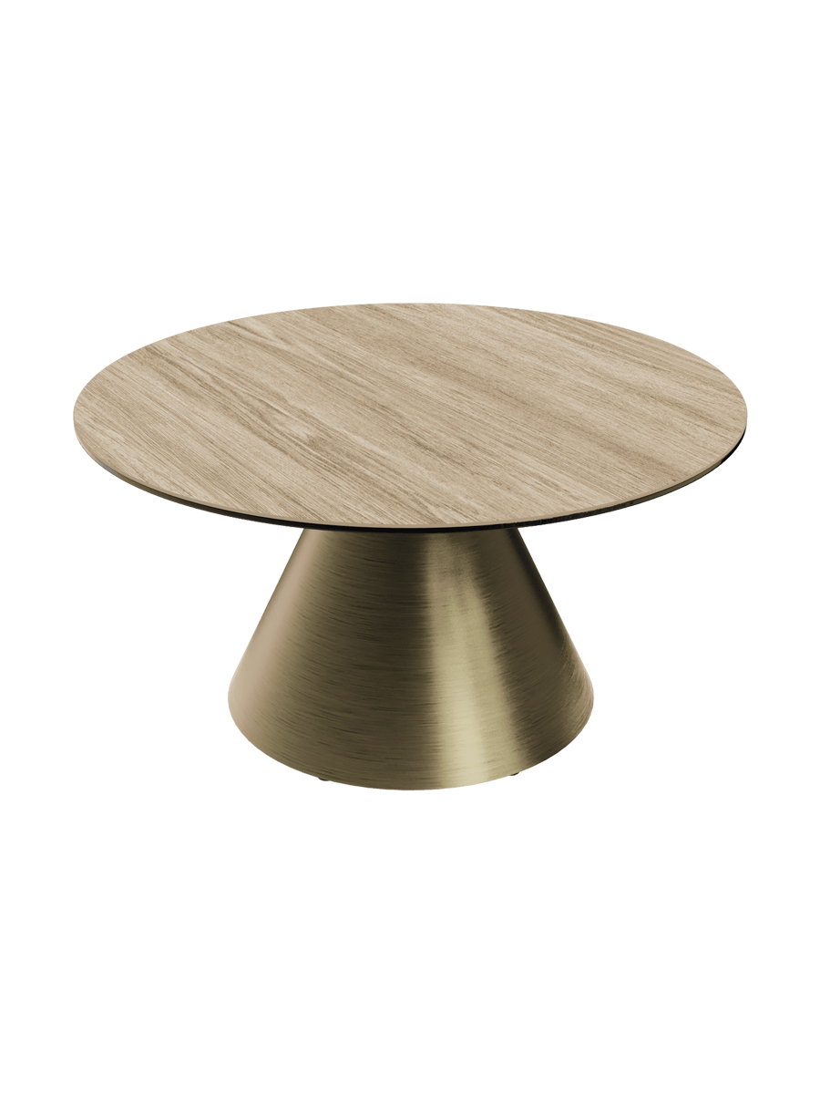 
Design Couchtisch „Faro“ Ø 70 cm - Tischplatte: Zementgrau / Füsse: Schwarz