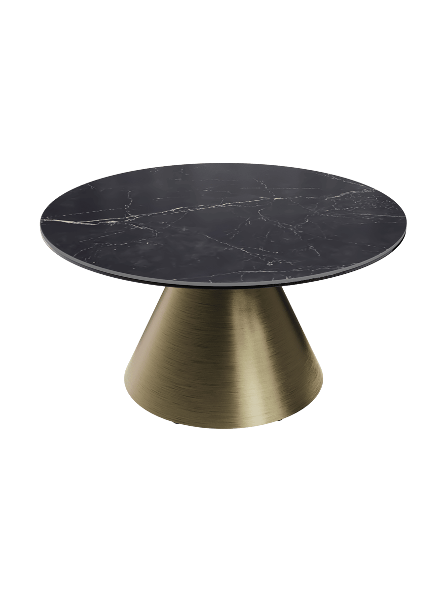 
Design Couchtisch „Faro“ Ø 70 cm - Tischplatte: Zementgrau / Füsse: Schwarz