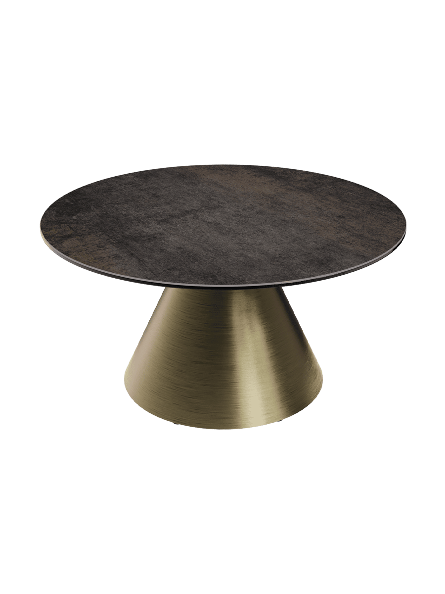 
Design Couchtisch „Faro“ Ø 70 cm - Tischplatte: Zementgrau / Füsse: Schwarz