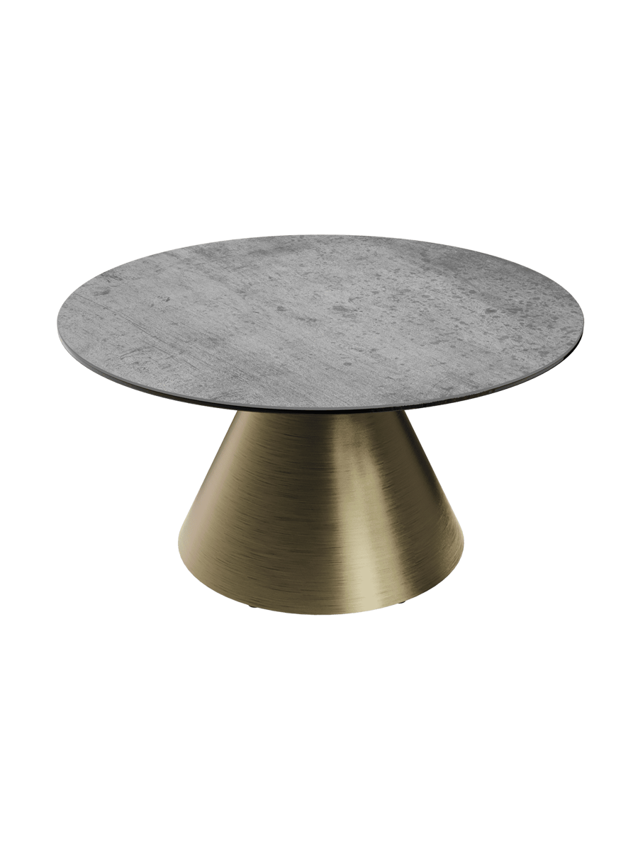 
Design Couchtisch „Faro“ Ø 70 cm - Tischplatte: Zementgrau / Füsse: Schwarz