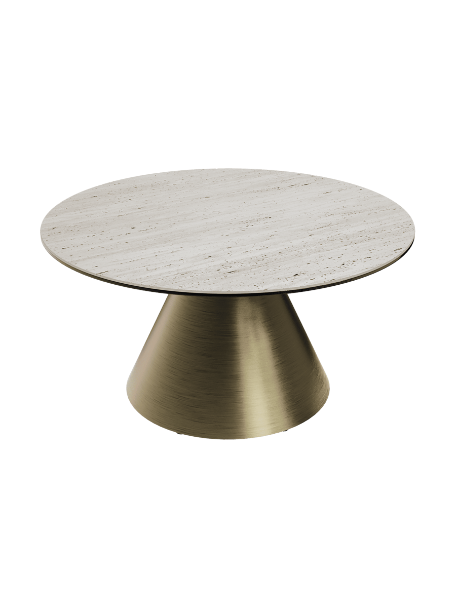 
Design Couchtisch „Faro“ Ø 70 cm - Tischplatte: Zementgrau / Füsse: Schwarz