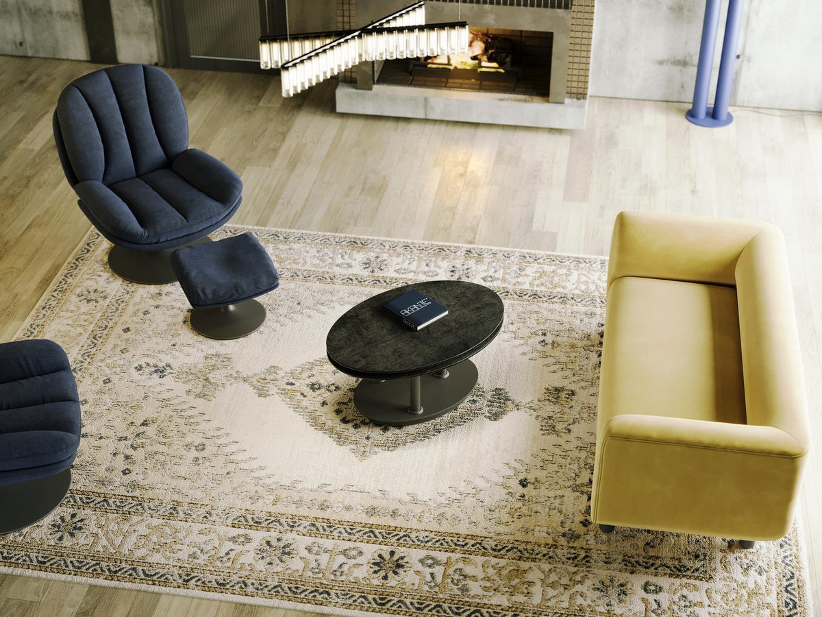 
Ausziehbarer, flexibler Design Keramik Couchtisch „Alba Roulette“ - Keramik Titan