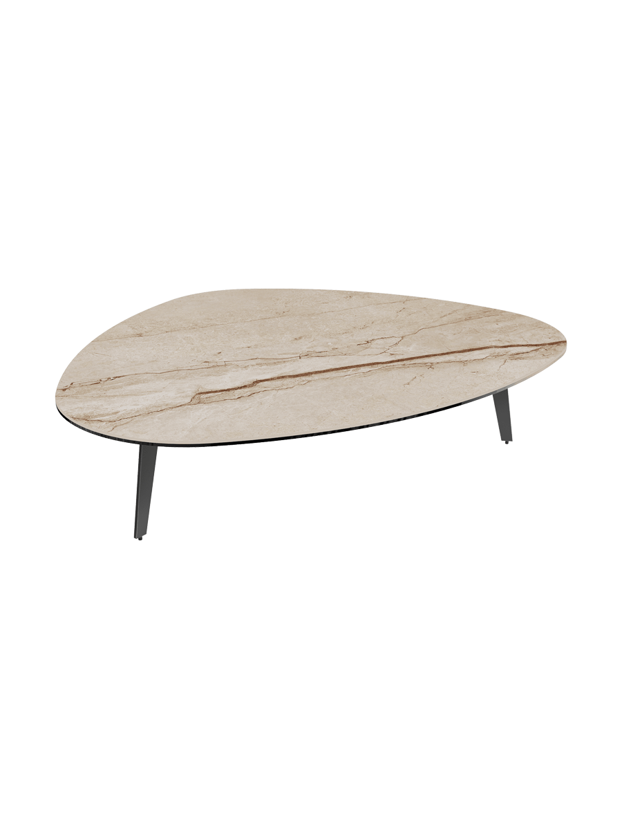 
Grande table basse design « Grande Galet » 140 x 120 cm - Effet marbre Doro / Hauteur 33 cm