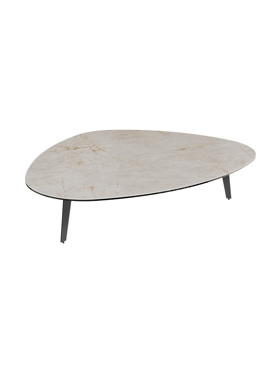 
Grande table basse design « Grande Galet » 140 x 120 cm - Effet marbre Doro / Hauteur 33 cm