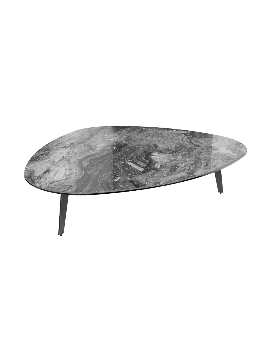 
Grande table basse design « Grande Galet » 140 x 120 cm - Effet marbre Doro / Hauteur 33 cm