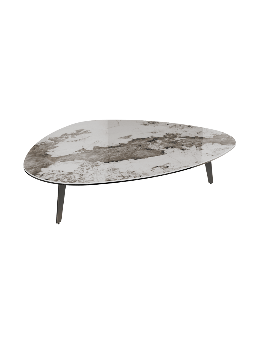 
Grande table basse design « Grande Galet » 140 x 120 cm - Effet marbre Doro / Hauteur 33 cm