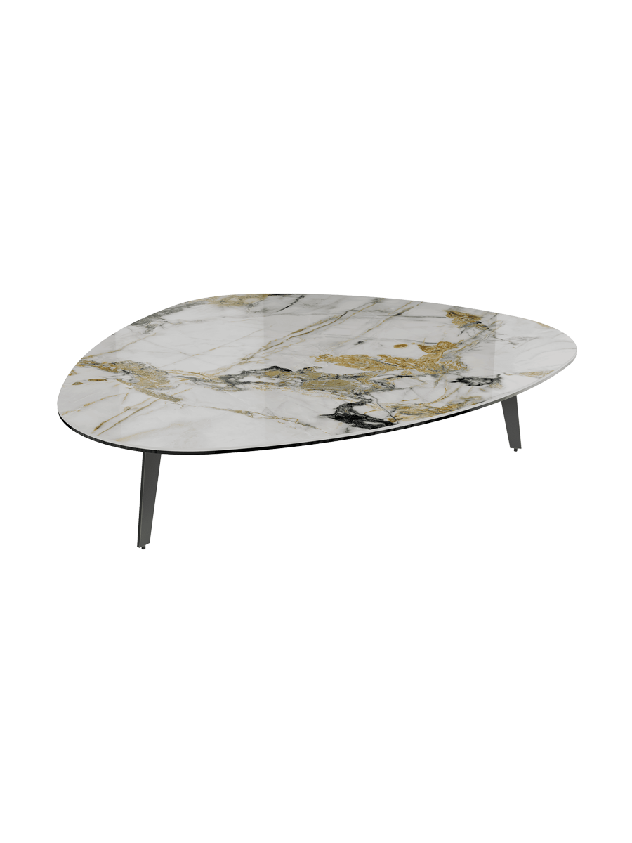 
Grande table basse design « Grande Galet » 140 x 120 cm - Effet marbre Doro / Hauteur 33 cm