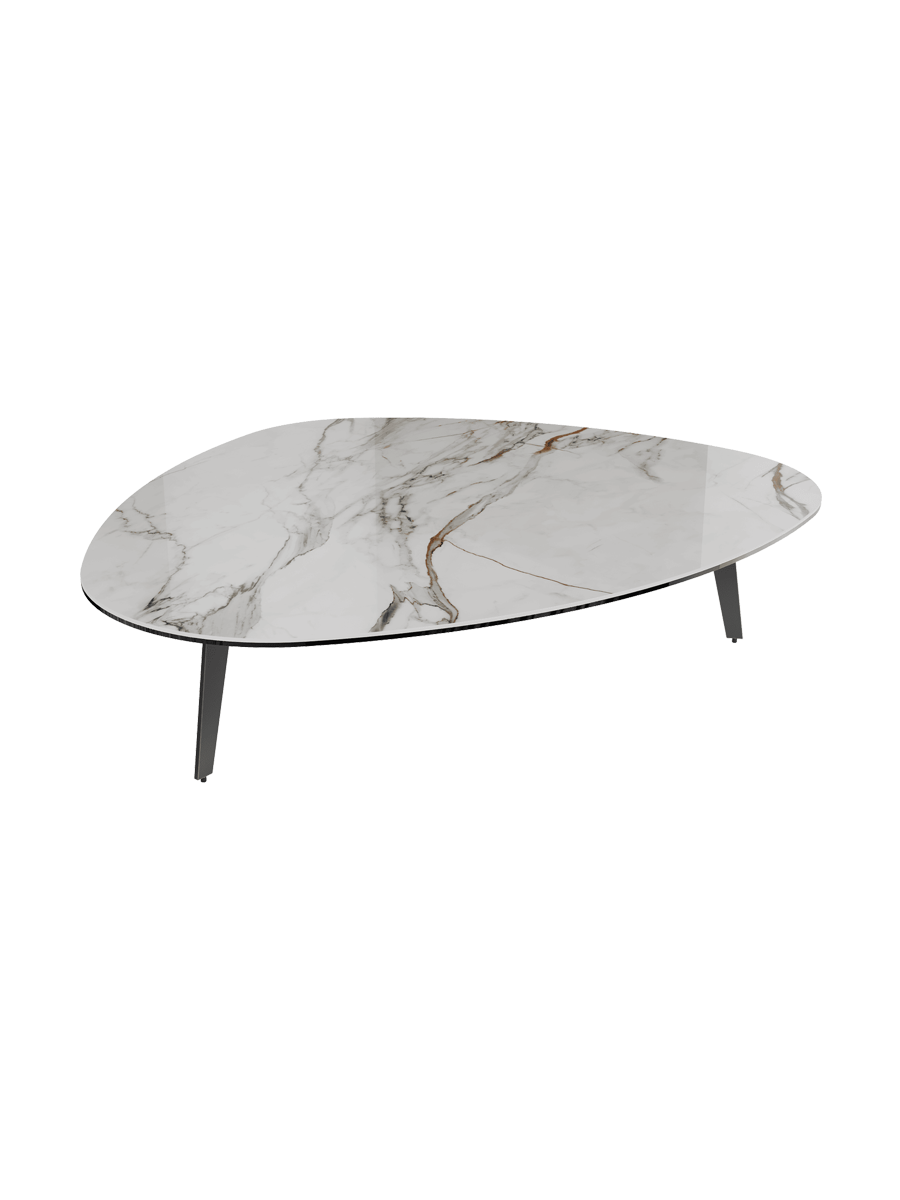 
Grande table basse design « Grande Galet » 140 x 120 cm - Effet marbre Doro / Hauteur 33 cm