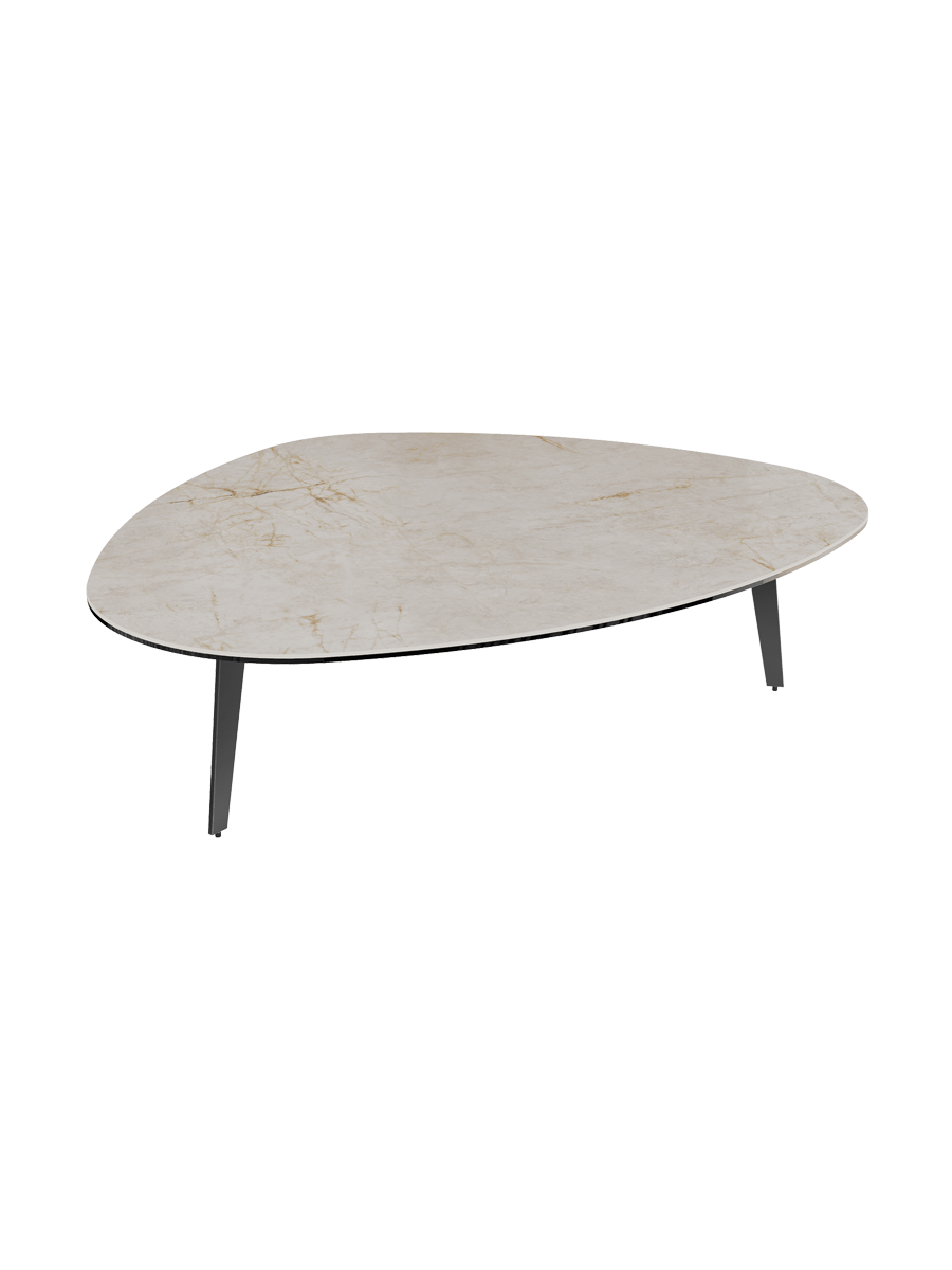 
Grande table basse design « Grande Galet » 140 x 120 cm - Effet marbre Doro / Hauteur 33 cm