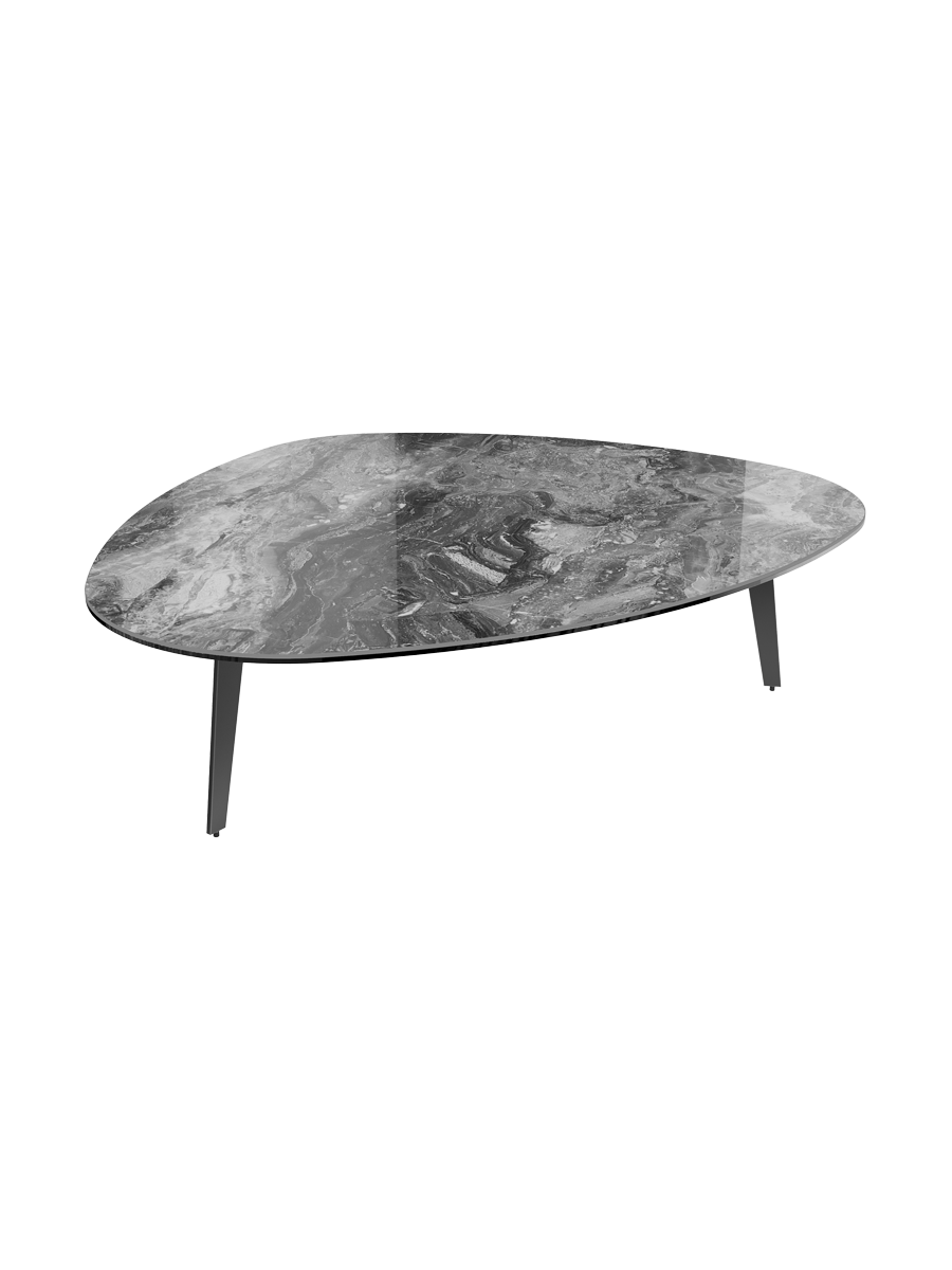 
Grande table basse design « Grande Galet » 140 x 120 cm - Effet marbre Doro / Hauteur 33 cm