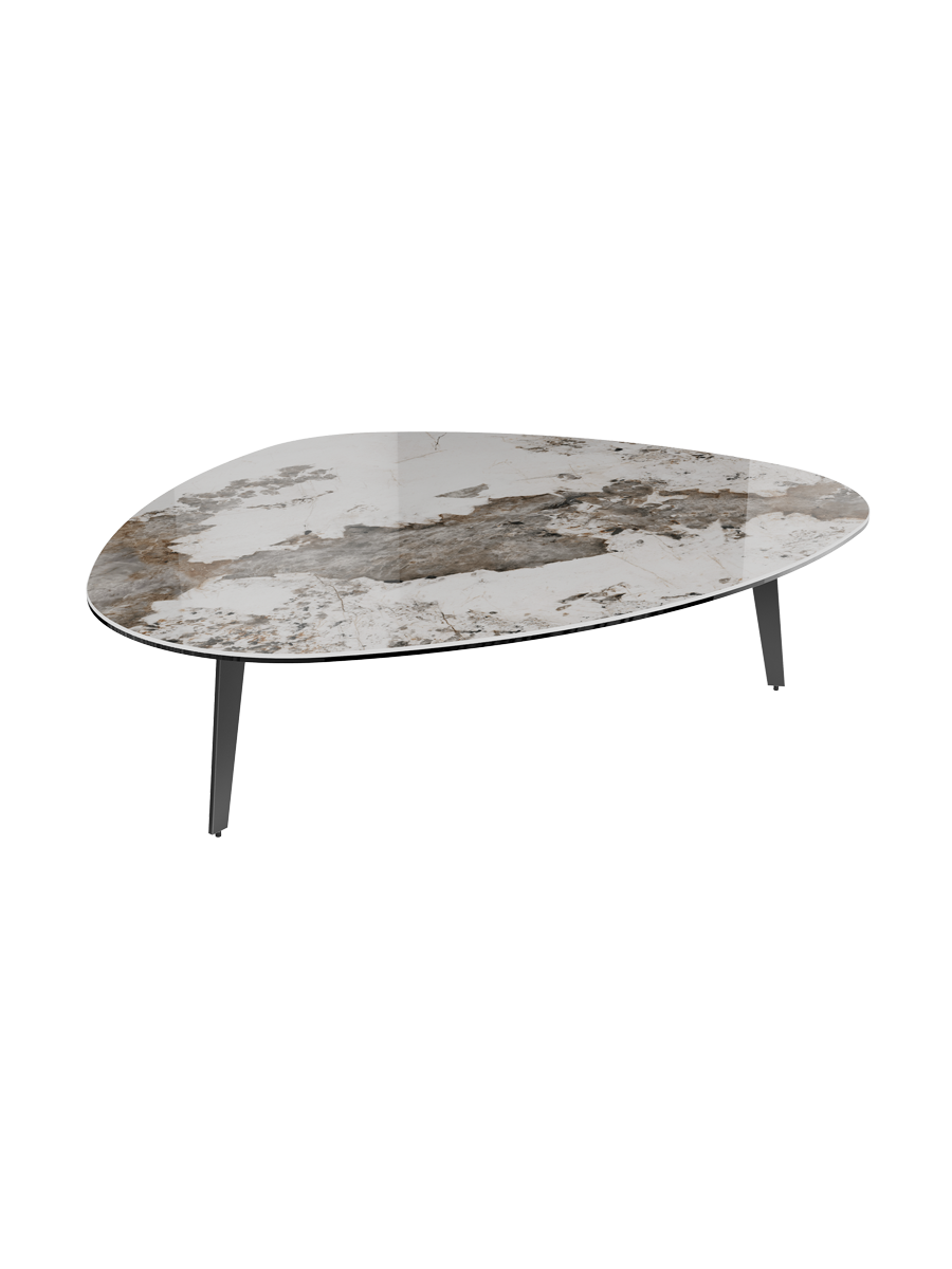 
Grande table basse design « Grande Galet » 140 x 120 cm - Effet marbre Doro / Hauteur 33 cm