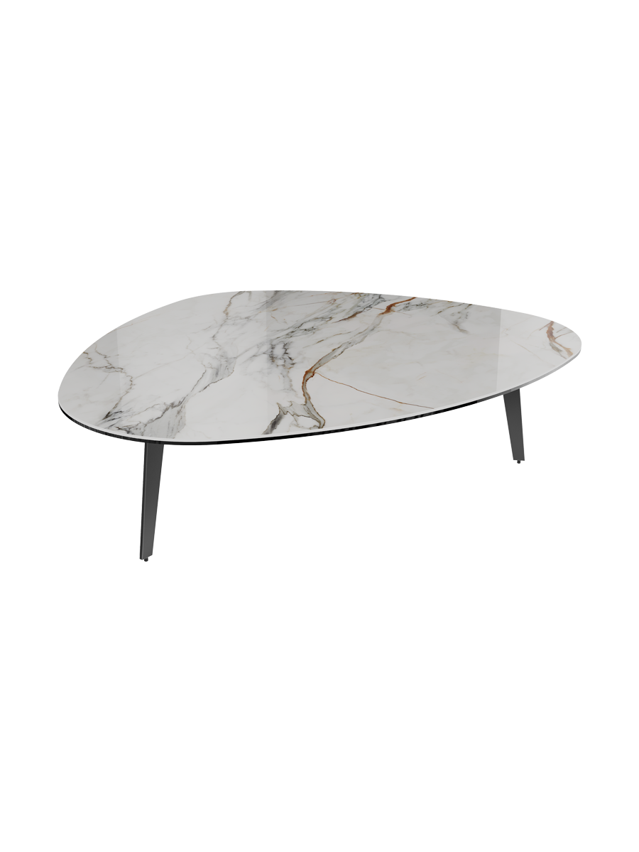 
Grande table basse design « Grande Galet » 140 x 120 cm - Effet marbre Doro / Hauteur 33 cm
