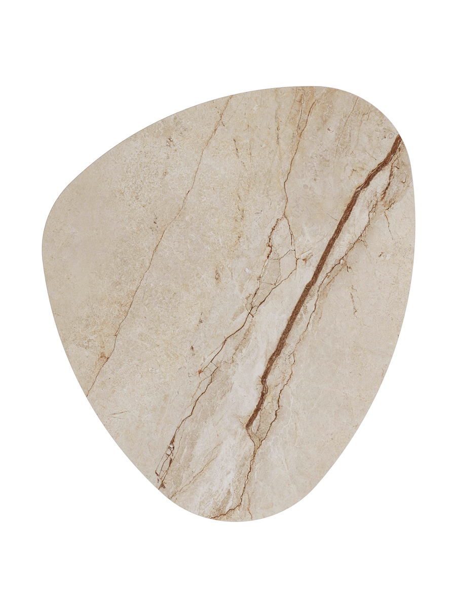 
Grande tavolino da caffè di design «Grande Galet» 140 x 120 cm - Effetto marmo Breccia / Altezza 43 cm