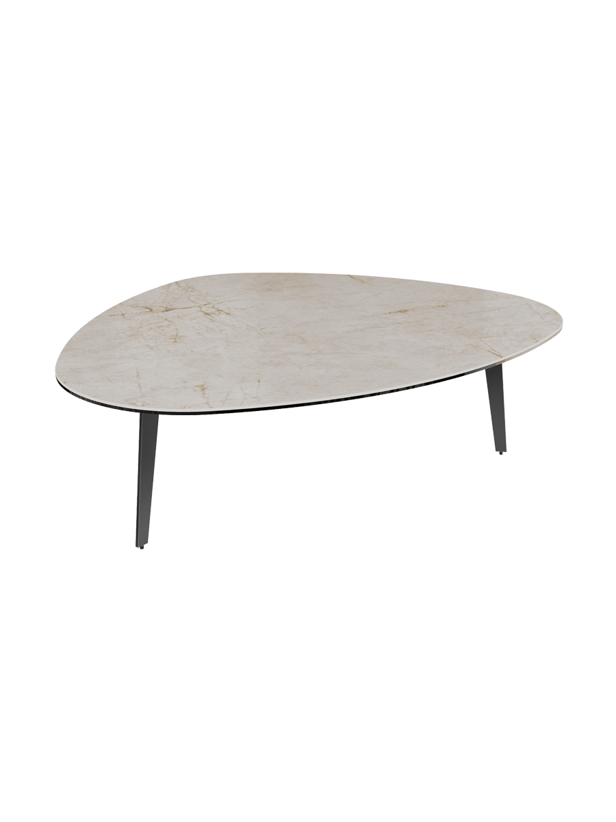 
Grande table basse design « Grande Galet » 140 x 120 cm - Effet marbre Doro / Hauteur 33 cm
