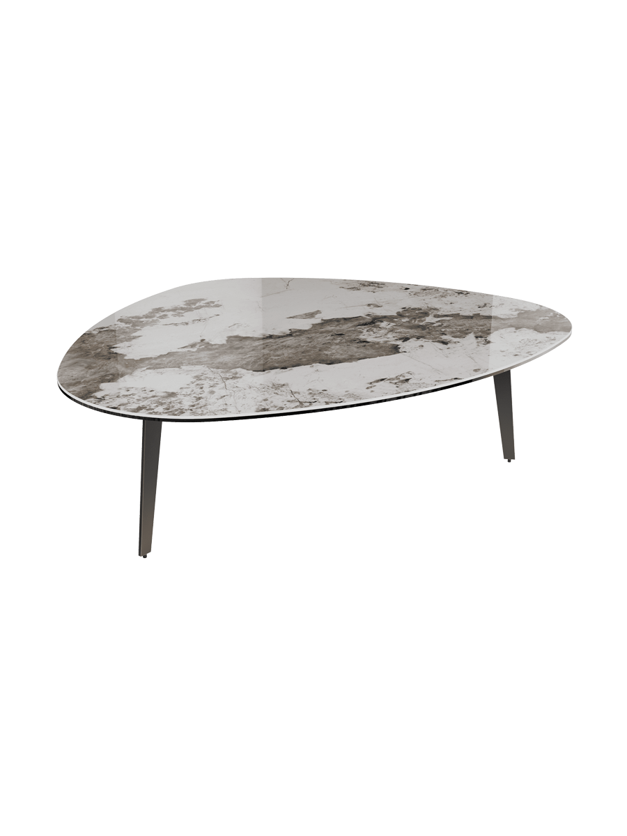 
Grande table basse design « Grande Galet » 140 x 120 cm - Effet marbre Doro / Hauteur 33 cm