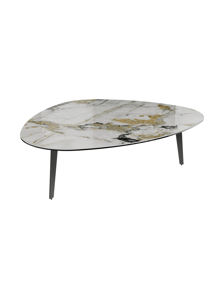 
Grande table basse design « Grande Galet » 140 x 120 cm - Effet marbre Doro / Hauteur 33 cm