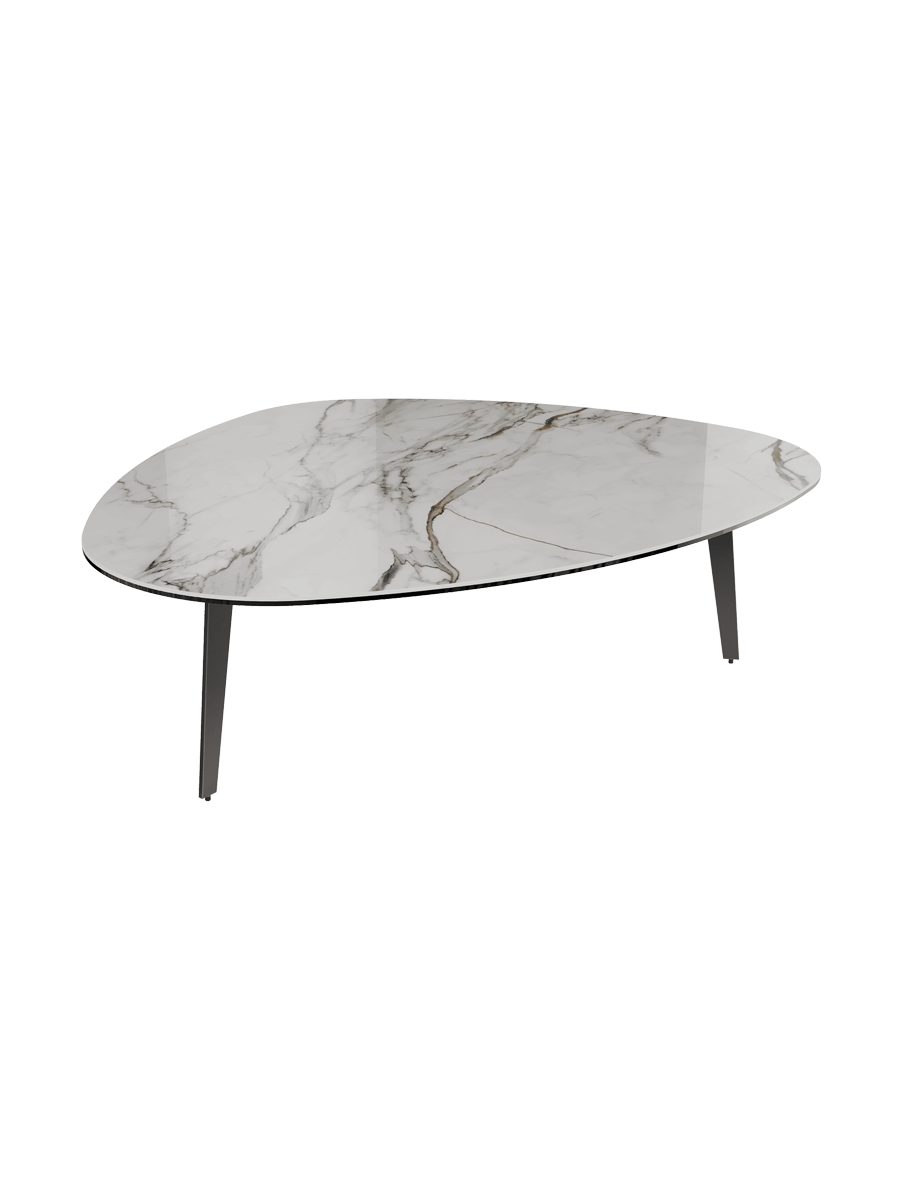 
Grande table basse design « Grande Galet » 140 x 120 cm - Effet marbre Doro / Hauteur 33 cm