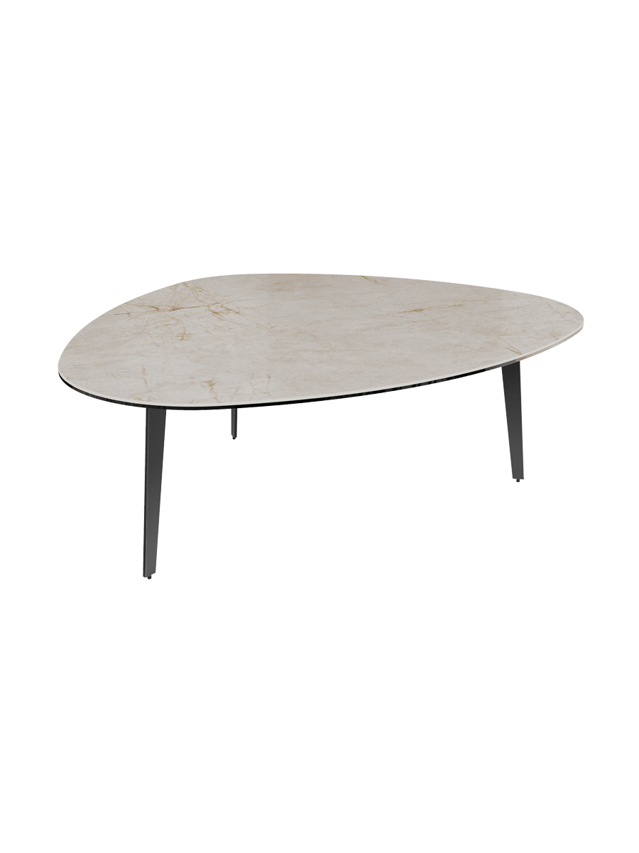 
Grande table basse design « Grande Galet » 140 x 120 cm - Effet marbre Doro / Hauteur 33 cm