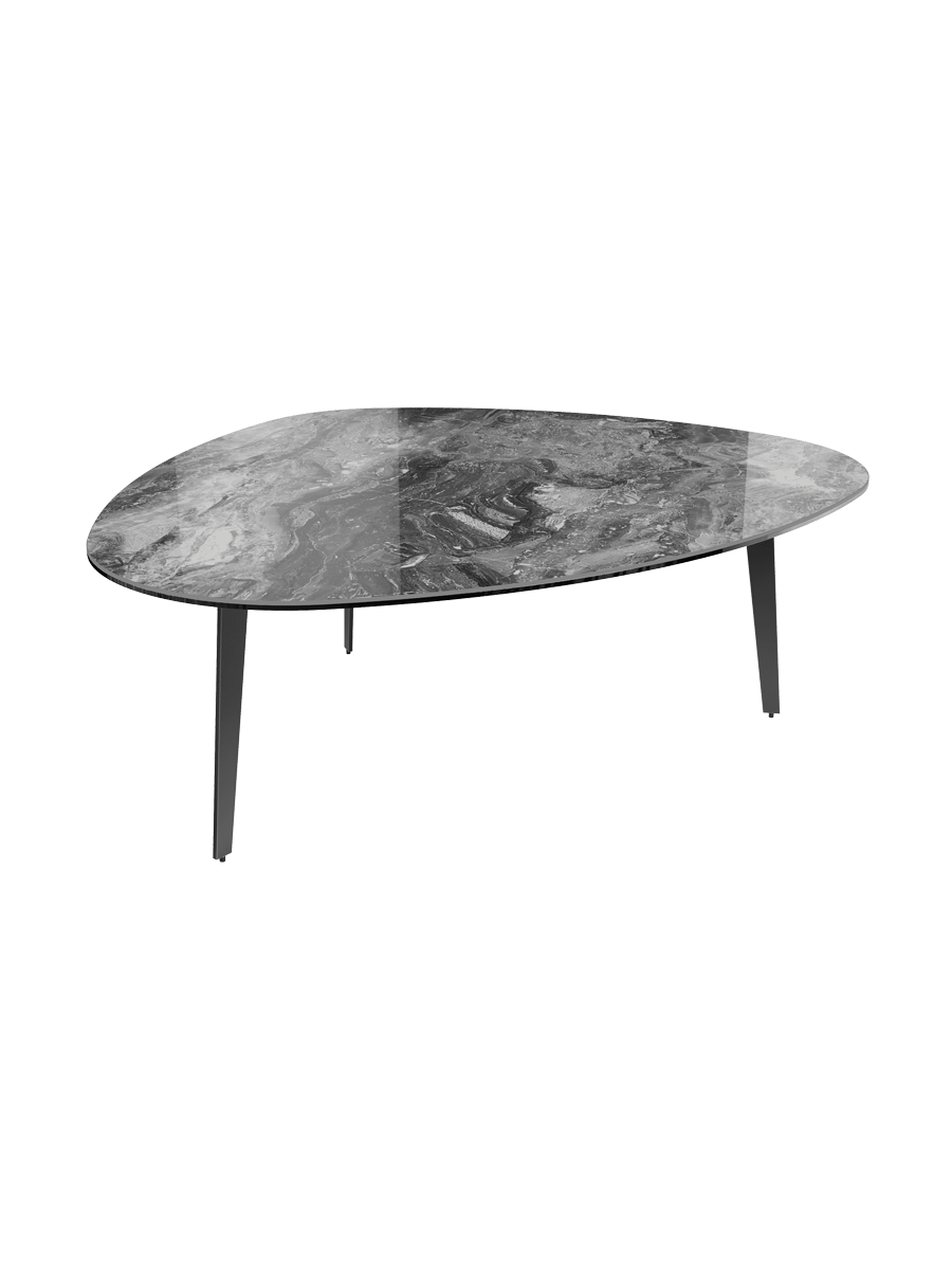 
Grande table basse design « Grande Galet » 140 x 120 cm - Effet marbre Doro / Hauteur 33 cm