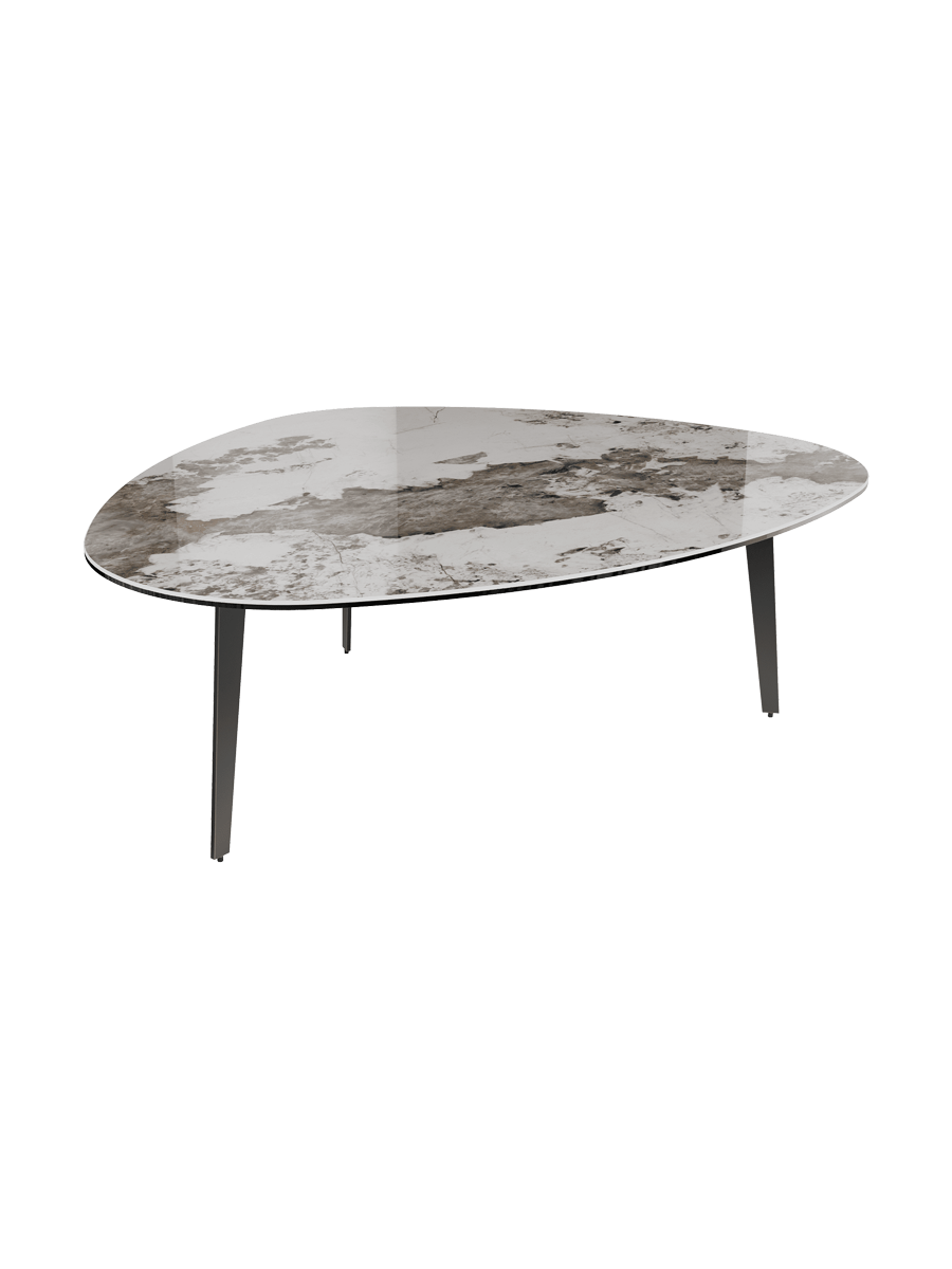 
Grande table basse design « Grande Galet » 140 x 120 cm - Effet marbre Doro / Hauteur 33 cm
