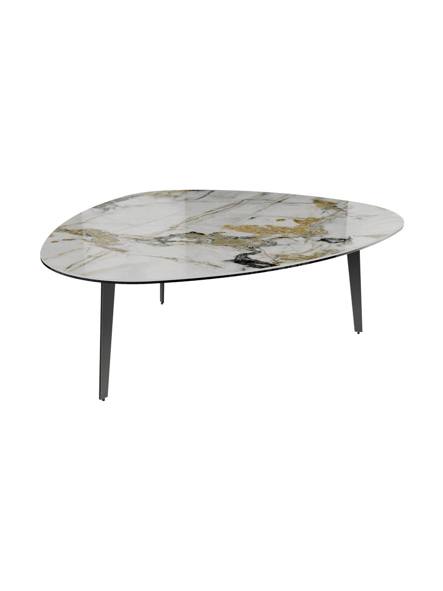 
Grande table basse design « Grande Galet » 140 x 120 cm - Effet marbre Doro / Hauteur 33 cm
