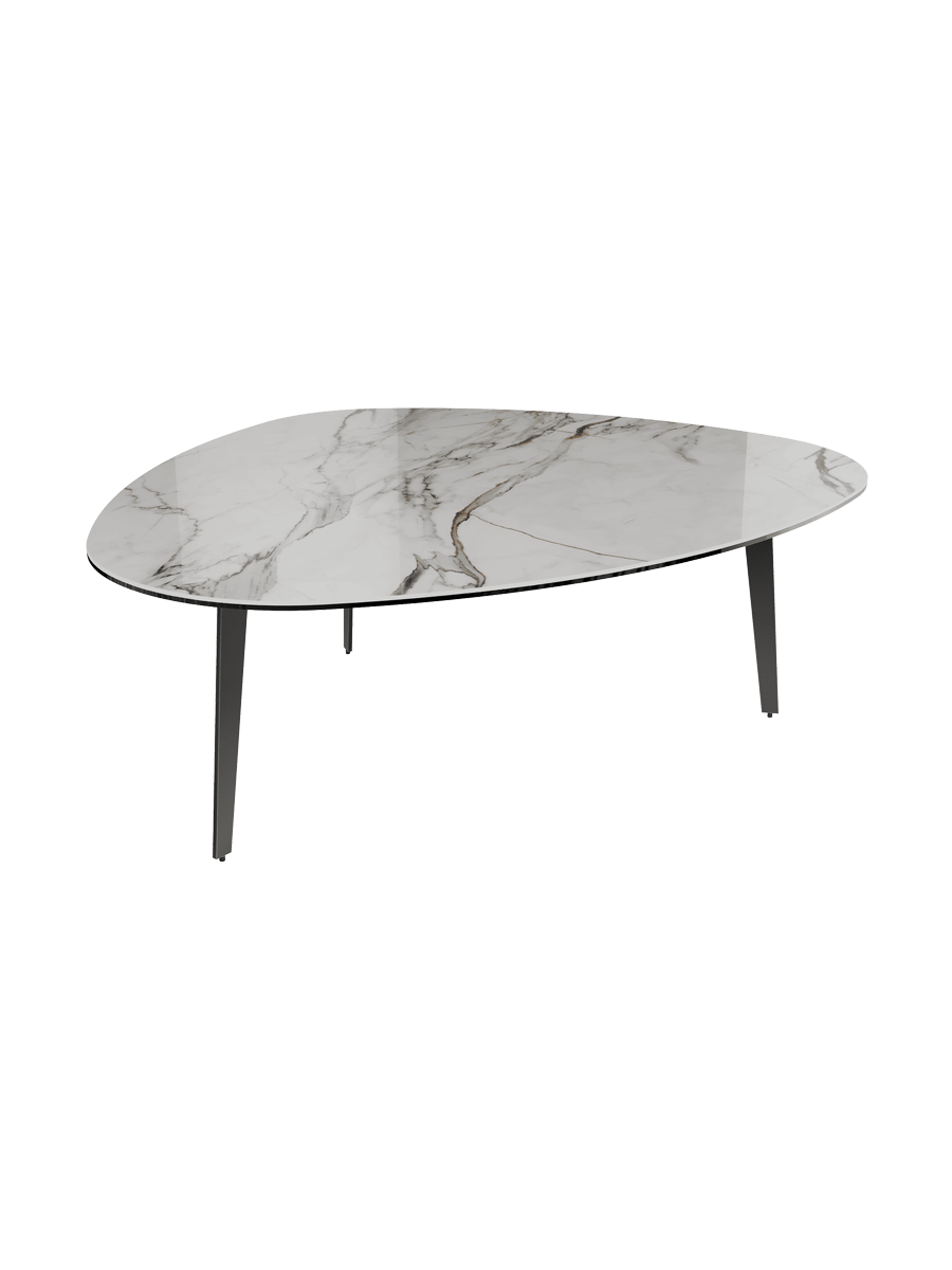 
Grande table basse design « Grande Galet » 140 x 120 cm - Effet marbre Doro / Hauteur 33 cm