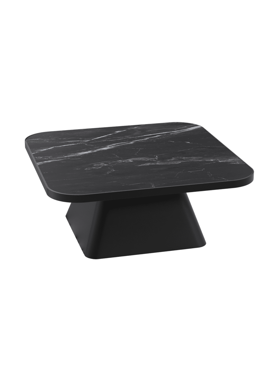
Design Couchtisch „Petra“ 80 x 80 cm - Marmoroptik Marquina matt / 33 cm