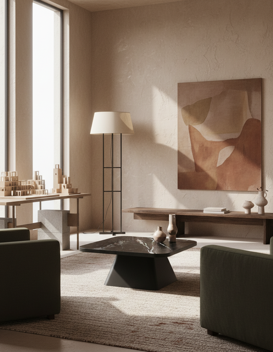 
Design Couchtisch „Petra“ 80 x 80 cm - Marmoroptik Marquina matt / 33 cm