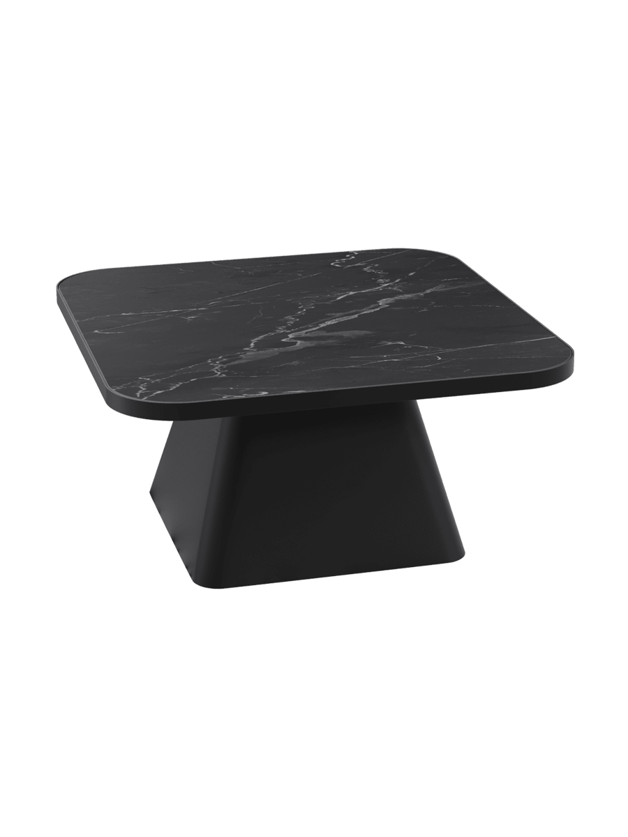 
Design Couchtisch „Petra“ 80 x 80 cm - Marmoroptik Marquina matt / 33 cm