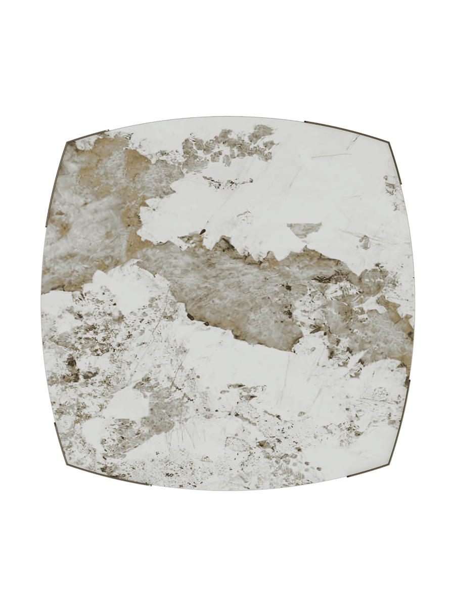 
Grande table basse design « Carnac » 120 x 120 cm - Aspect marbre Calacatta brillant