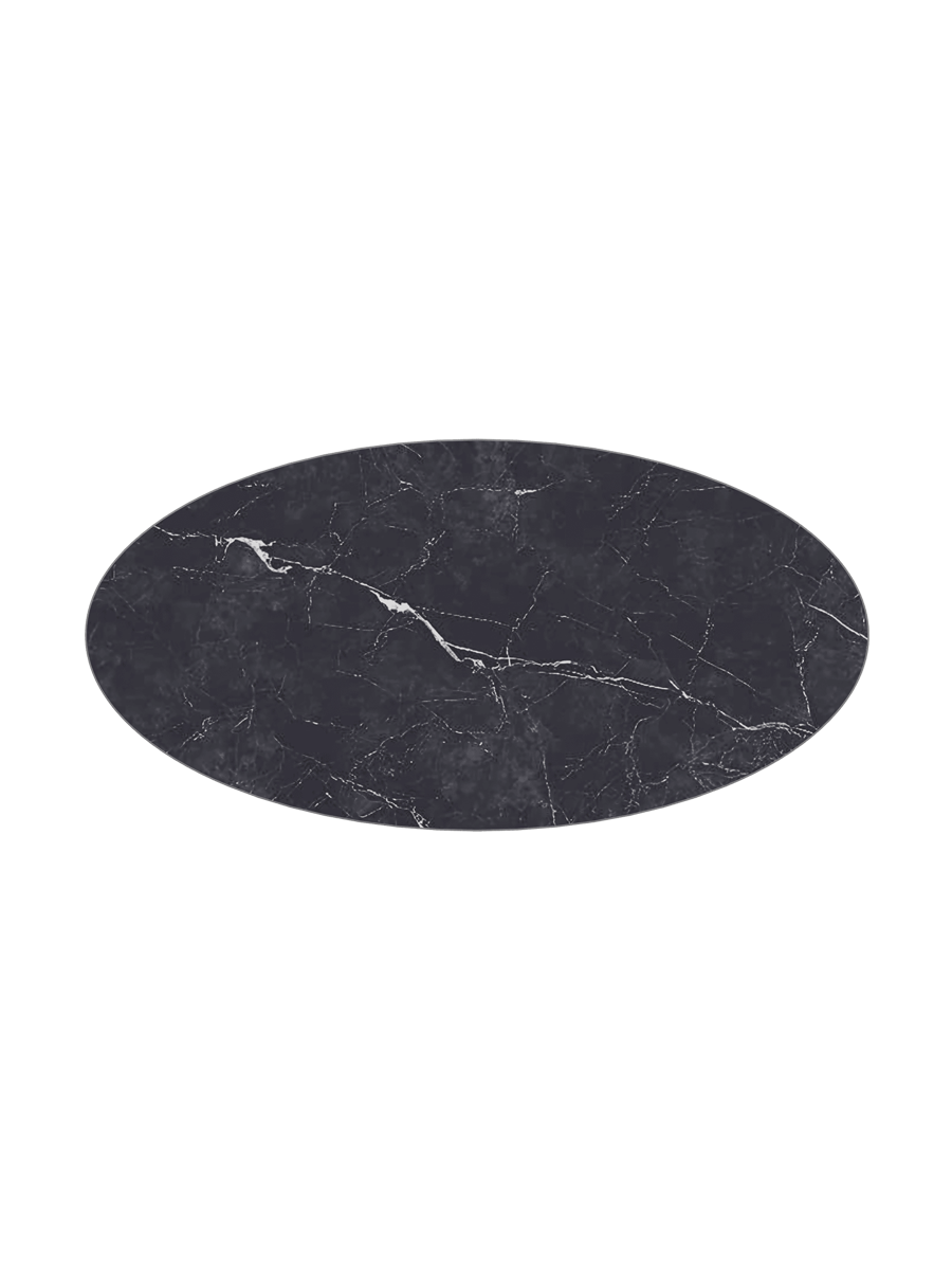 
Grande tavolino da salotto di design «Goliath» - Piano del tavolo: effetto marmo Marquina / Gambe: Nero / Lunghezza 140 cm, larghezza 70 cm, altezza 33 cm