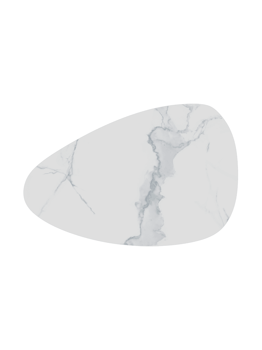 
Table basse extensible et modulable design en céramique « Camelias » - Céramique aspect marbre blanc