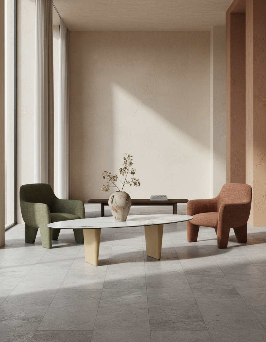 
Grosser Design Couchtisch „Goliath“ - Tischplatte: Marmoroptik Fiorentino / Füsse: Bronze / Länge 140 cm, Breite 70 cm, Höhe 45 cm