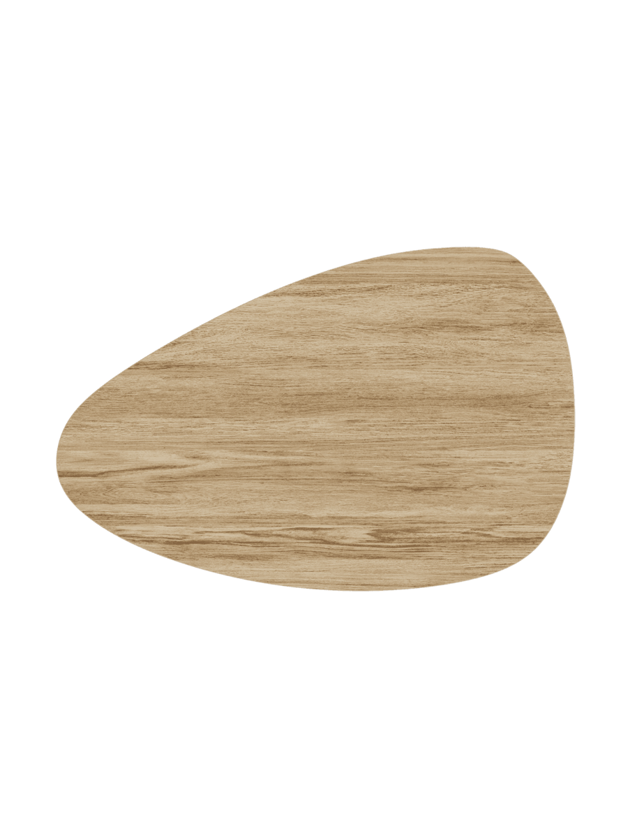 
Table basse modulable en céramique design "Magnolias" - Chêne clair céramique / Avec des roulettes