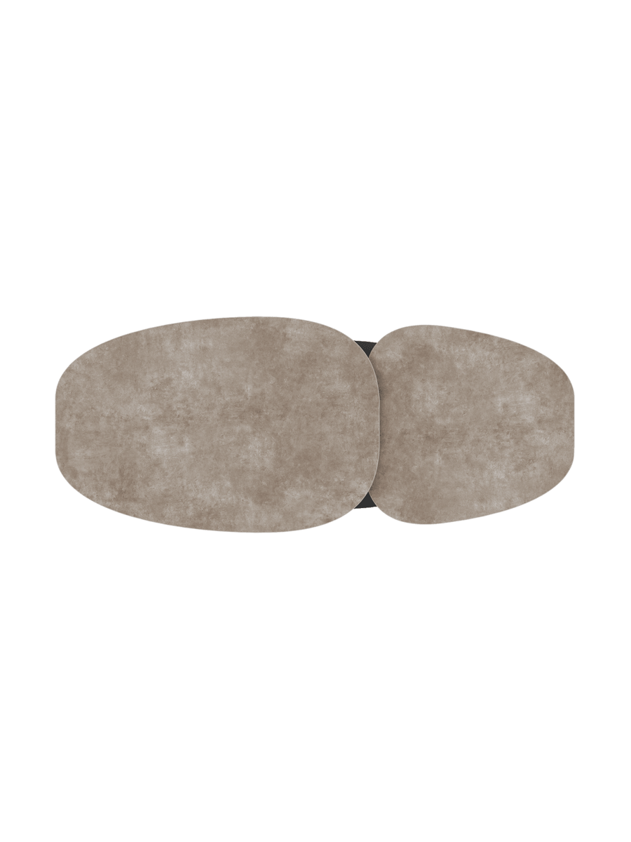 
Ausziehbarer, flexibler Design Keramik Couchtisch „Lotus“ - Keramik Zementgrau