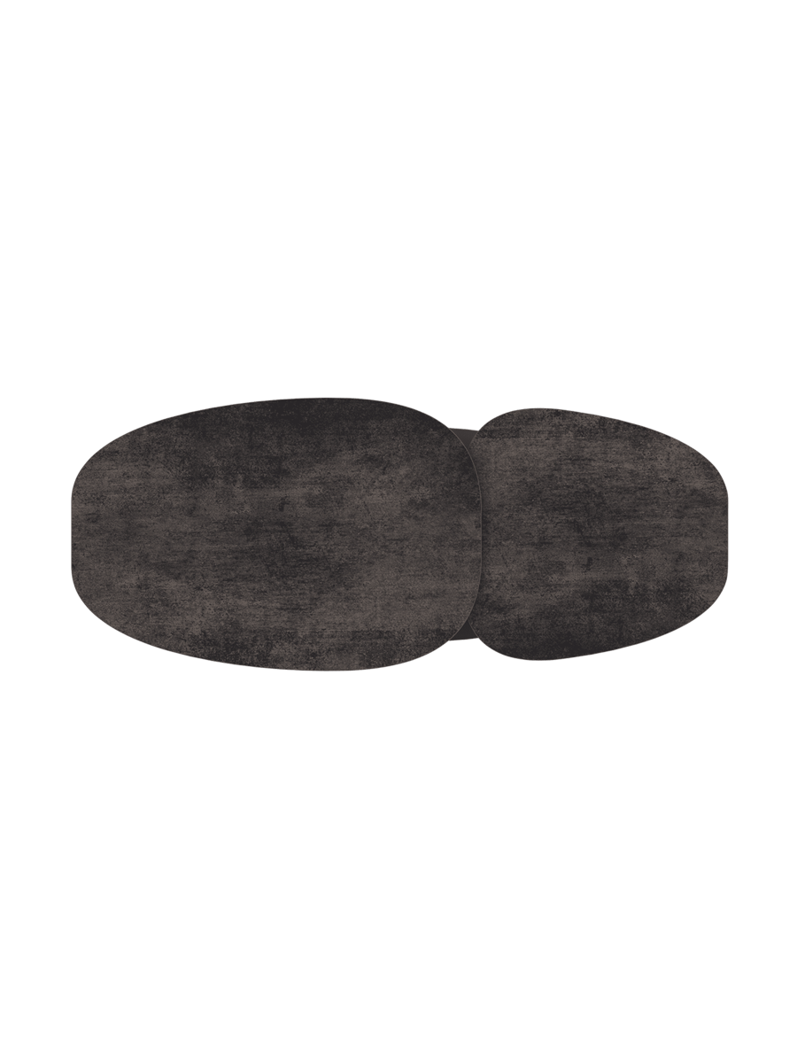 
Ausziehbarer, flexibler Design Keramik Couchtisch „Lotus“ - Marmoroptik Rostbraun