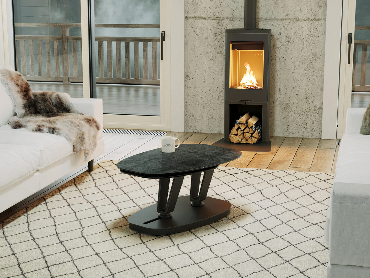 
Ausziehbarer, flexibler Design Keramik Couchtisch „Lotus“ - Keramik Titan