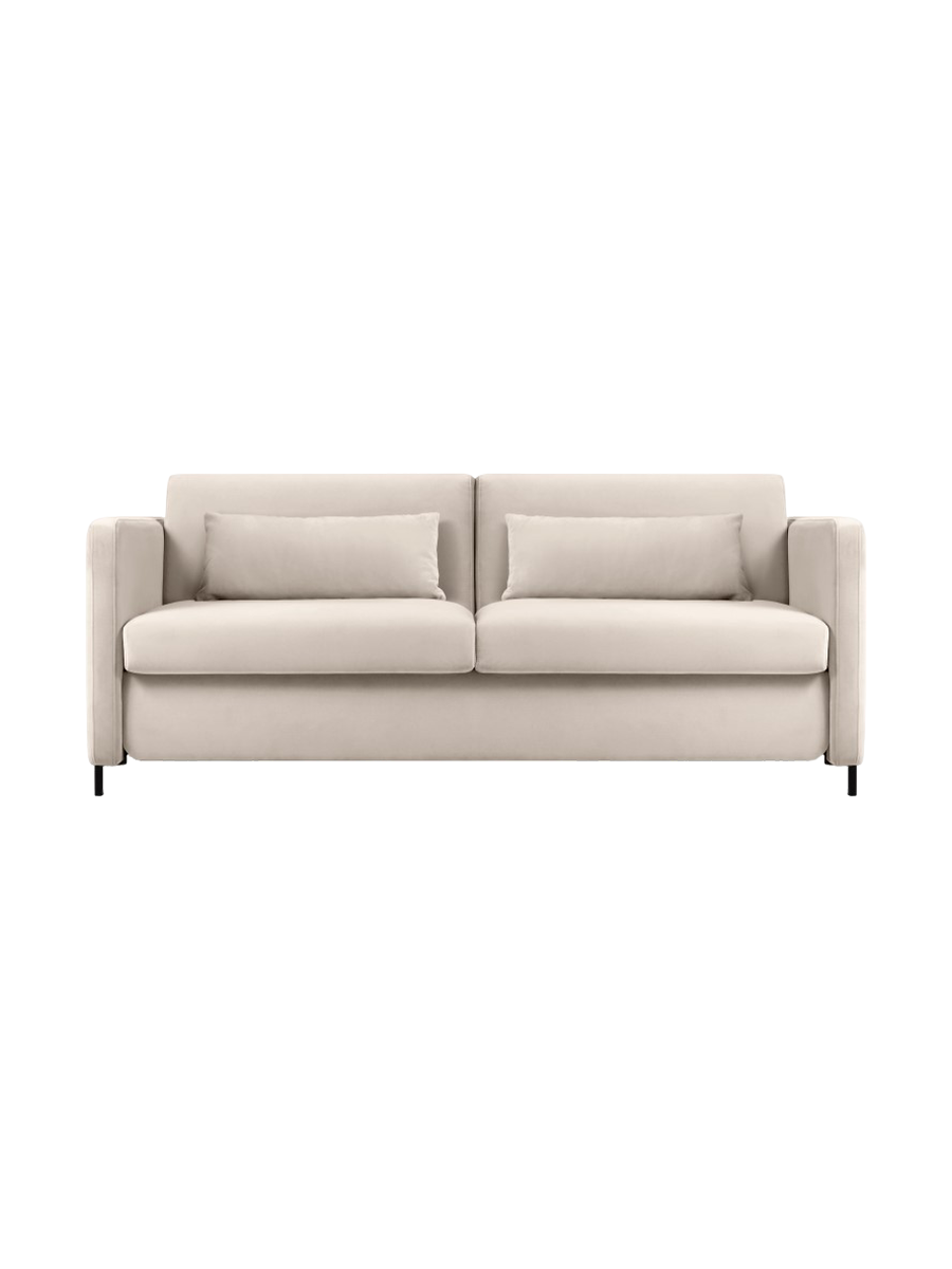 
2-Seater Designer Sofa "Yanis" with Sleeping Function - Velvet Beige