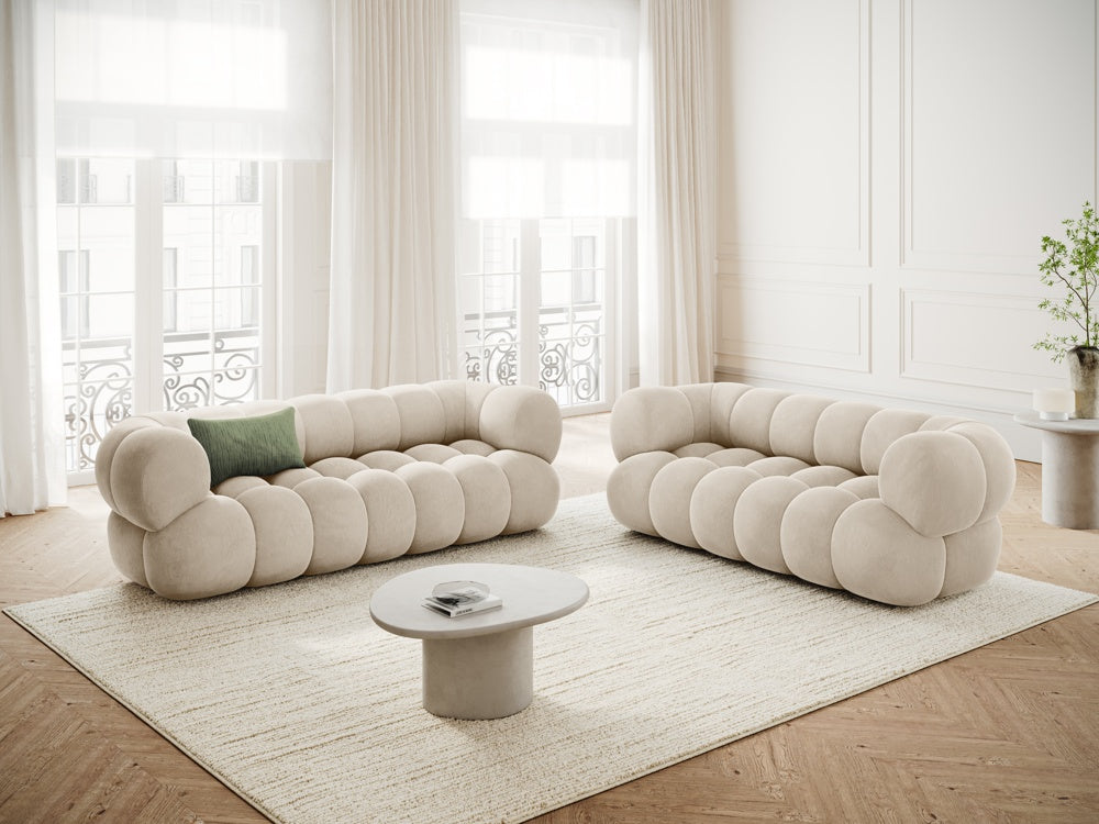 
Canapé design 2 places « Maurice » - Velours beige clair