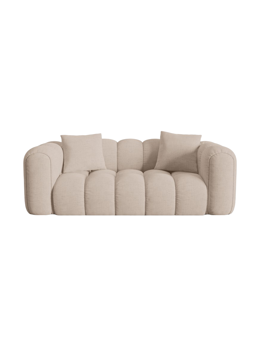 
Canapé design 2 places « Clotilde » - Tissu structuré Cappuccino