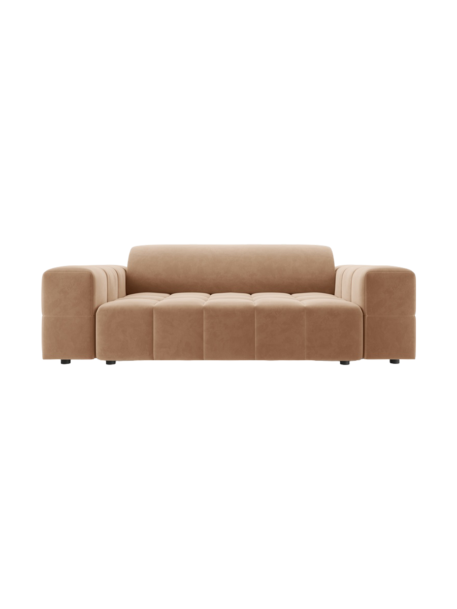 
2-Seater Designer Sofa "Luc" - Velvet Dark Beige