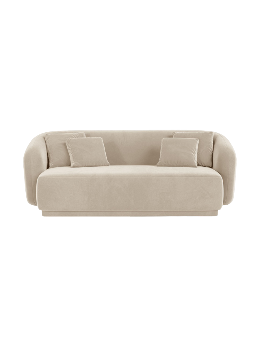 
Canapé design 2 places « Louis » - Velours Beige
