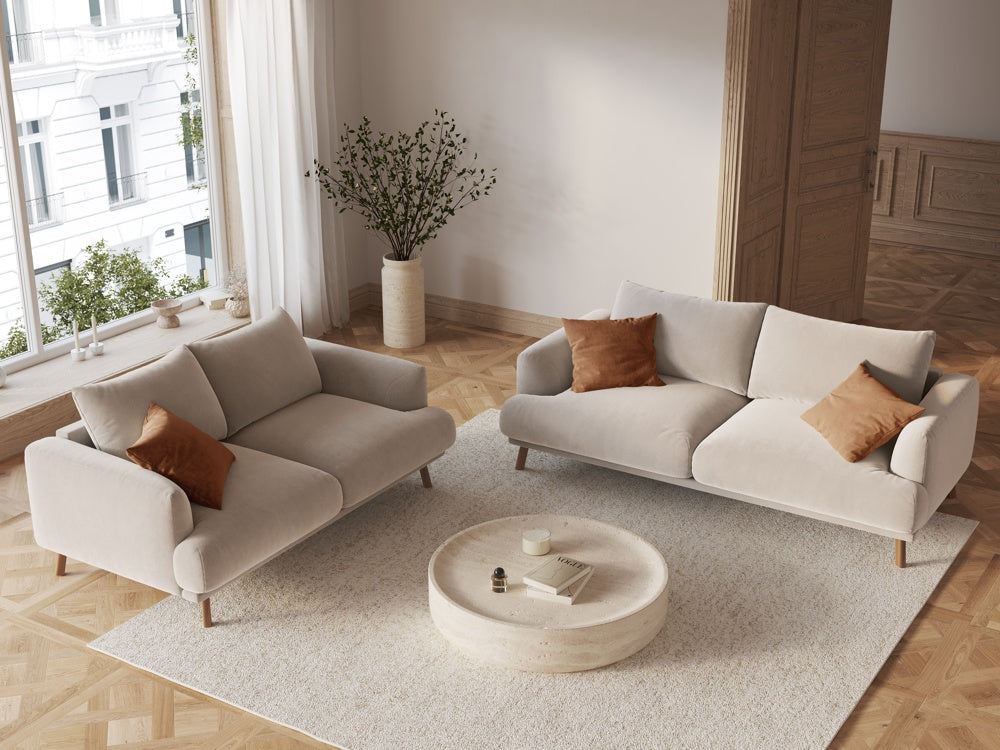 
2-Seater Designer Sofa "Margot" - Velvet Beige