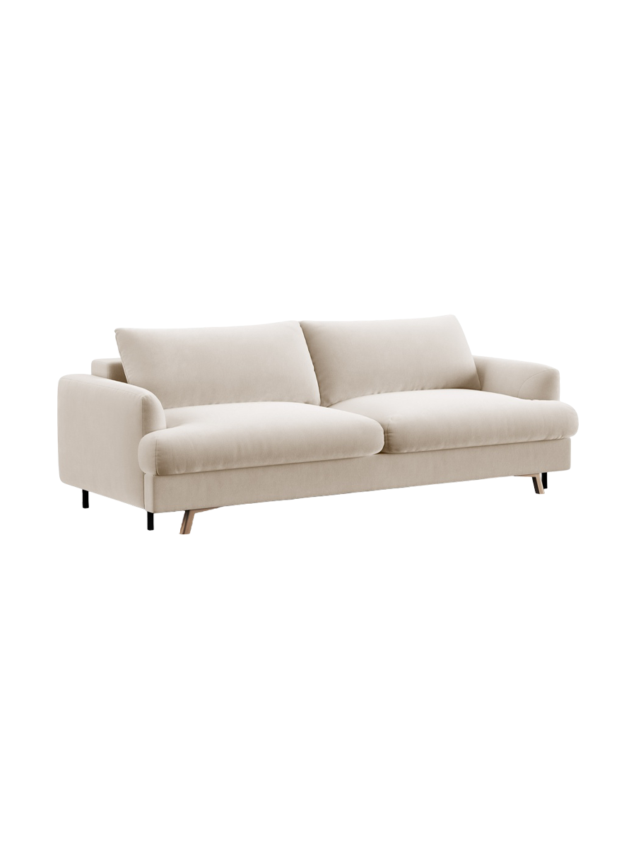 
3-seater Designer Sofa "Margot" with Bed Function - Velvet Beige