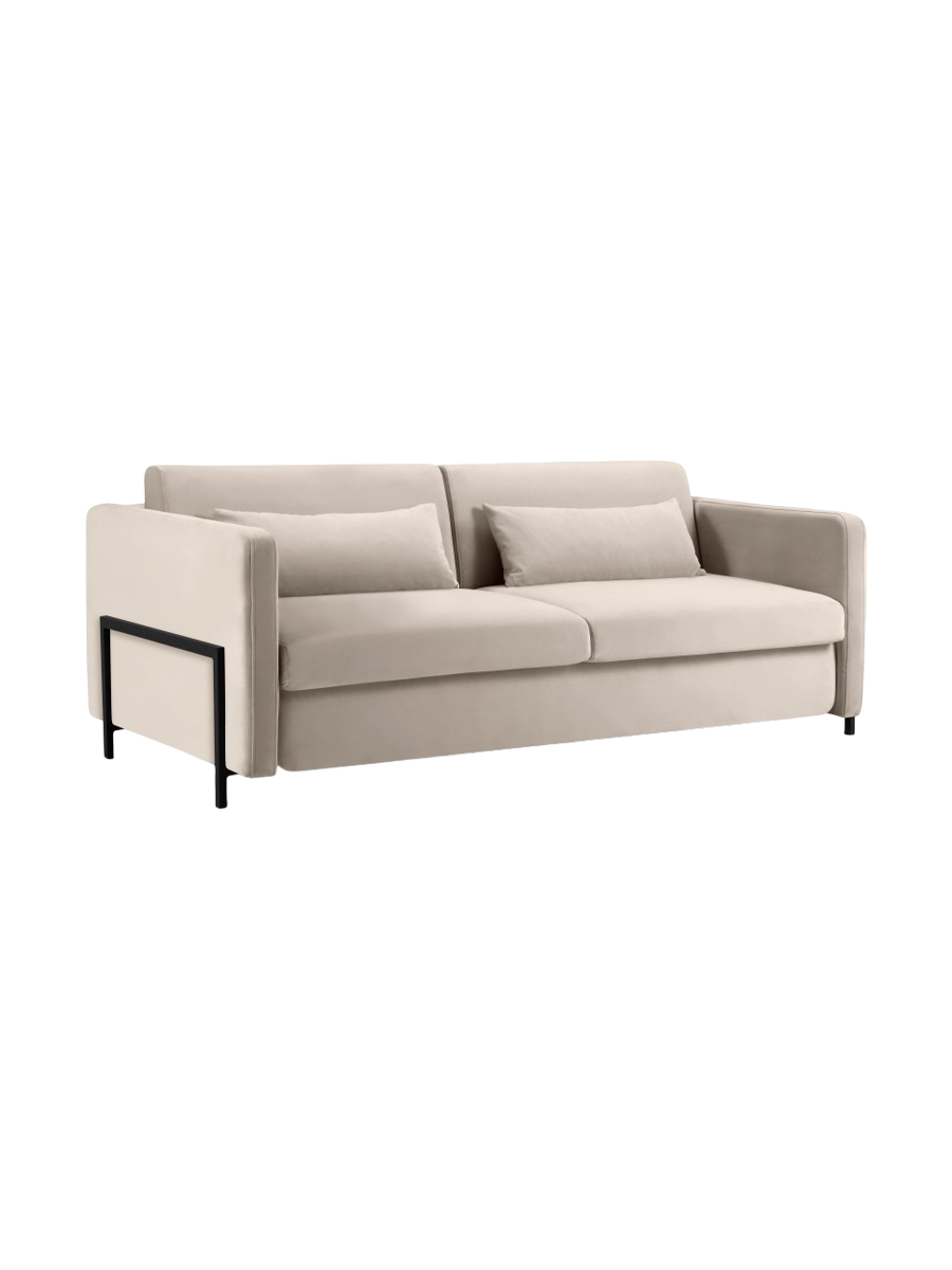 
3-seater designer sofa "Yanis" with bed function - Velvet Beige