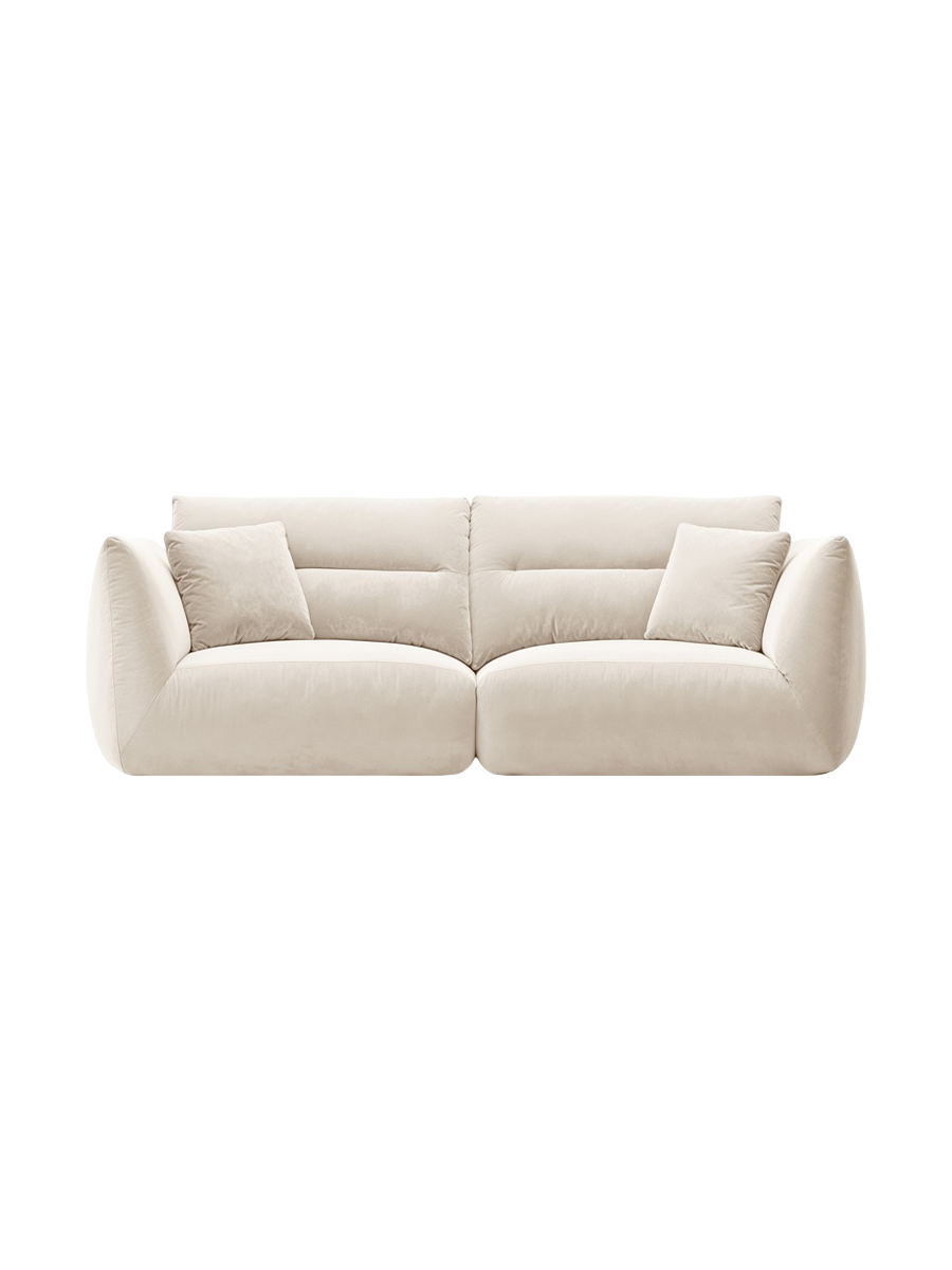 
3-Seater Designer Sofa "Maurie" - Velvet Ivory