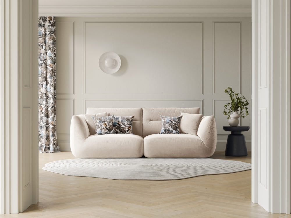 
3-Seater Designer Sofa "Maurie" - Velvet Ivory