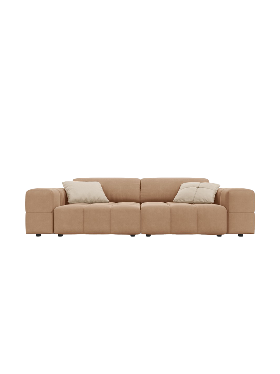 
3-Seater Design Sofa "Luc" - Velvet Dark Beige
